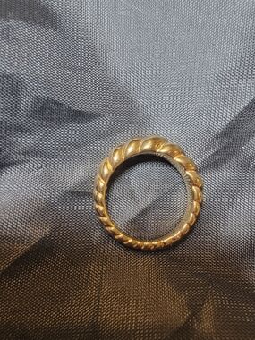 Signed Ana Luisa Twist Rope Croissant 14ct Gold Plated Size 6